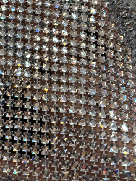 Luxury Rhinestone Mesh Silver