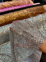 Luxury Rhinestone Mesh Silver