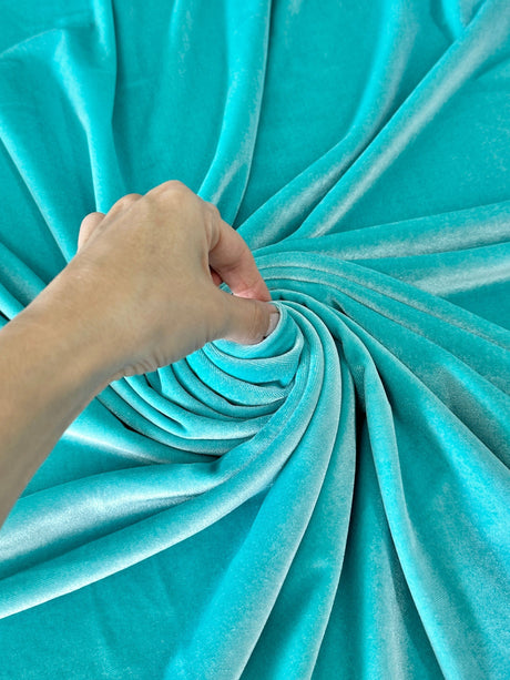 Stretch Velvet Tiffany Blue