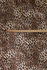 Cheetah Satin Print Polyester Fabric - Brown Small Cheetah Print, 59/60" Width