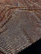 Stretch Rhinestone Mesh Blush