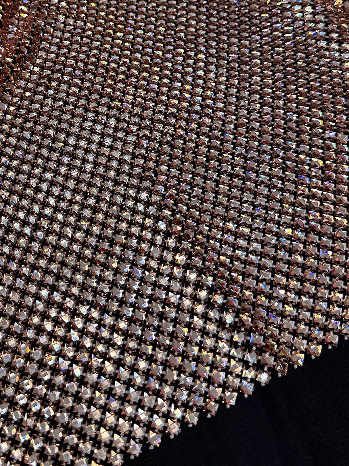 Stretch Rhinestone Mesh Blush