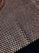 Stretch Rhinestone Mesh Blush