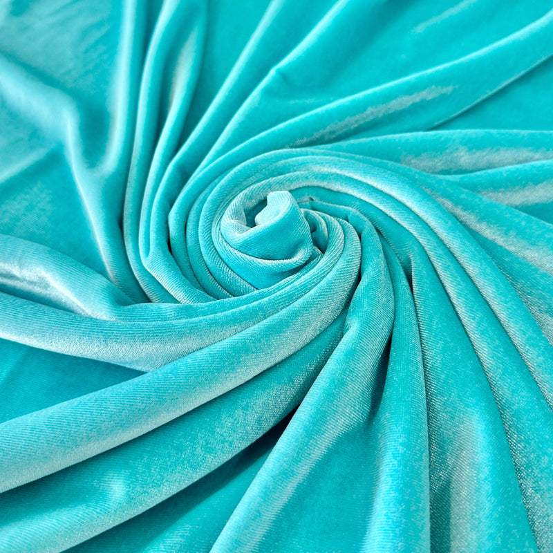 Stretch Velvet Tiffany Blue
