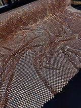 Stretch Rhinestone Mesh Blush