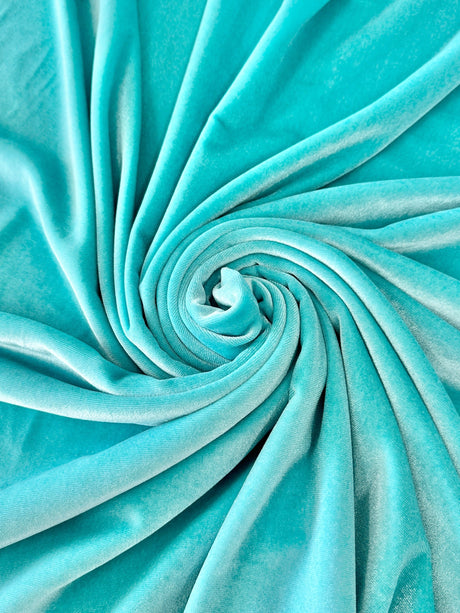 Stretch Velvet Tiffany Blue
