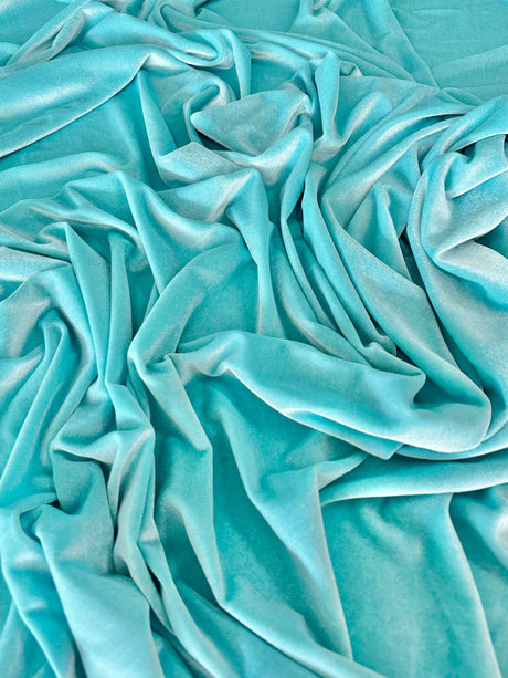 Stretch Velvet Tiffany Blue