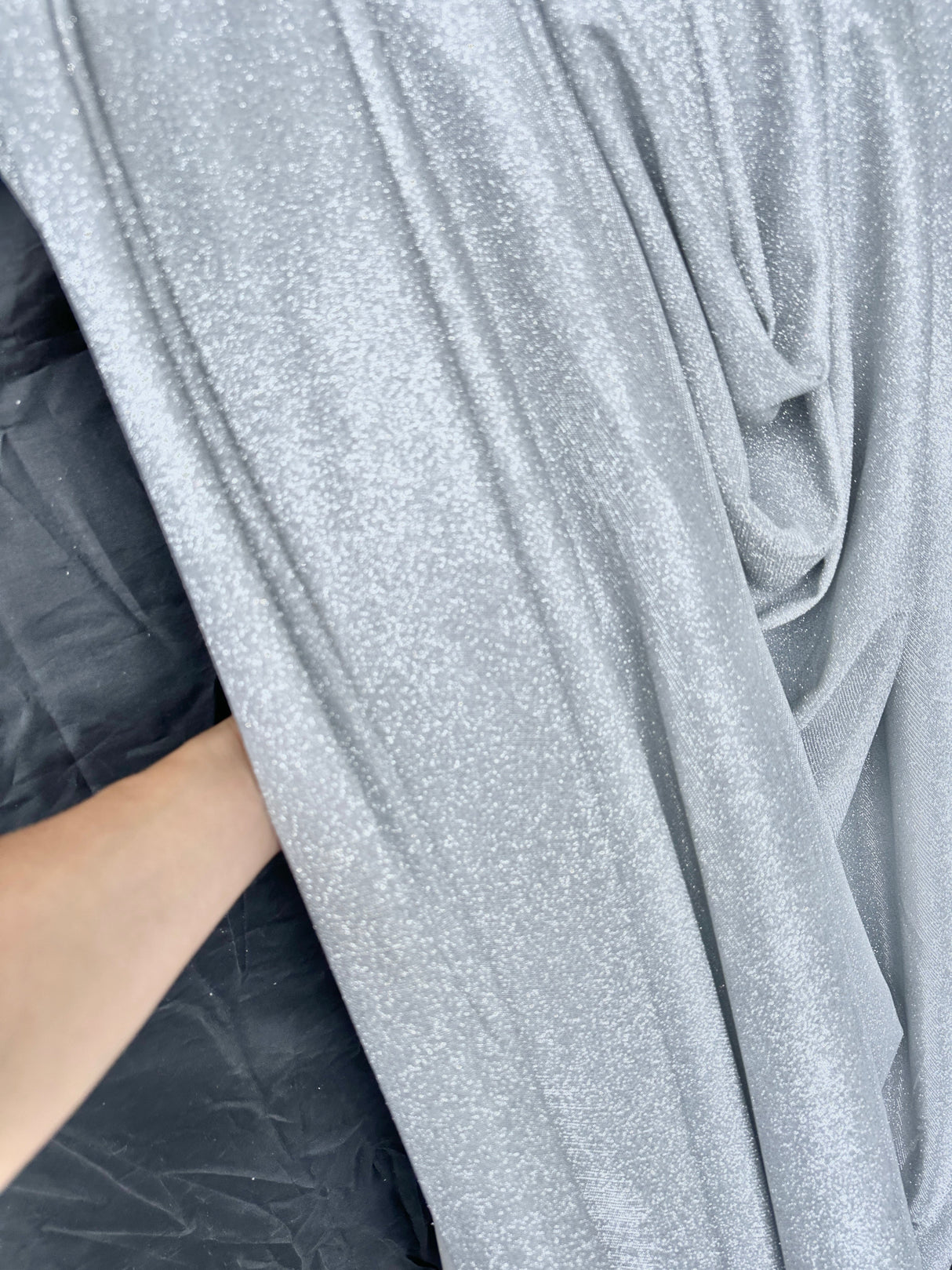 Light Silver Stretch Metallic Lurex