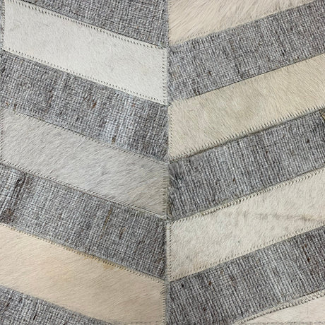 Handmade Leather Patchwork Cowhide Rug 50% Viscose, 50% Real Cowhide