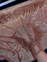Stretch Rhinestone Mesh Blush