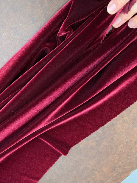 Stretch Velvet Burgundy