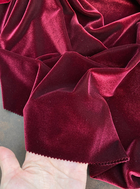 Stretch Velvet Burgundy