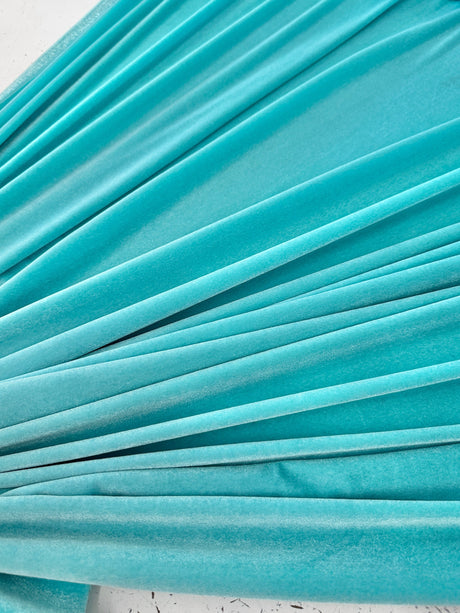 Stretch Velvet Tiffany Blue