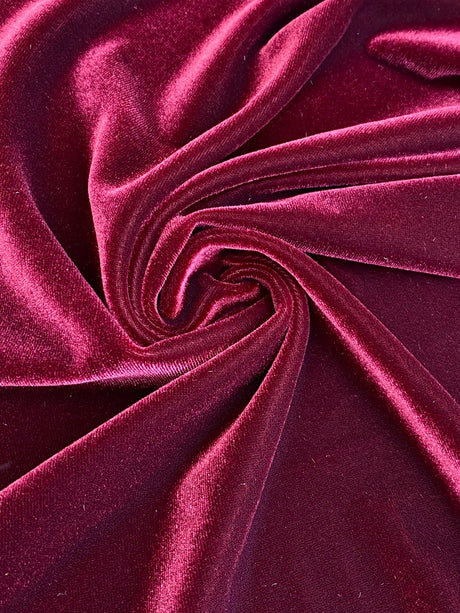 Stretch Velvet Burgundy