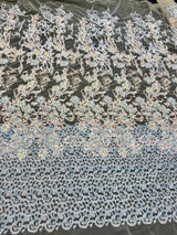 Pearl Beaded Floral Embroidery Lace