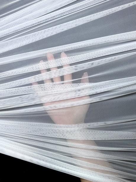 White 4 Way Stretch Power Mesh