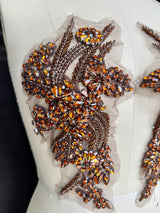 Rhinestone Applique in Chocolate Rust