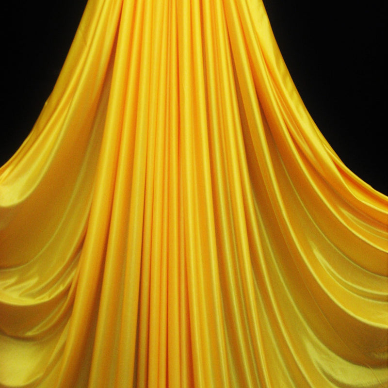 1 Yard Yellow Tricot Polyester Fabric Low Stretch For Yoga Hammocks Stage Drapes Crafts 108/120 Inch Wide
