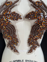 Rhinestone Applique in Chocolate Rust