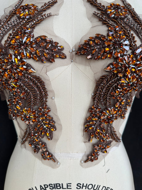 Rhinestone Applique in Chocolate Rust