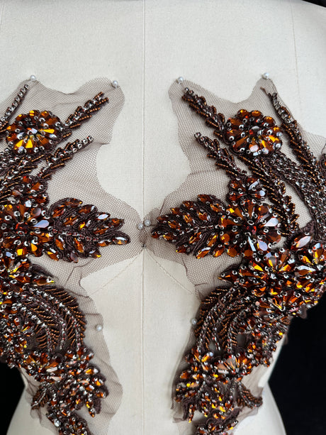 Rhinestone Applique in Chocolate Rust