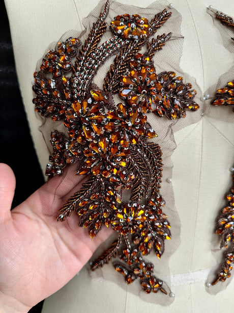 Rhinestone Applique in Chocolate Rust