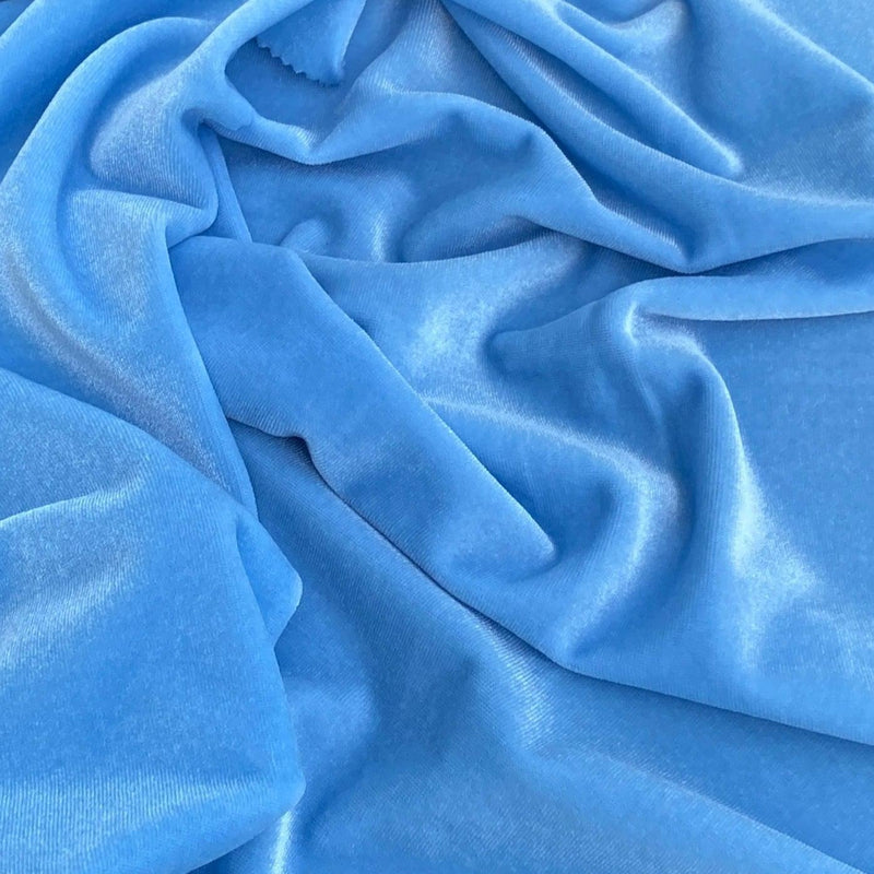 Baby Blue Stretch Velvet