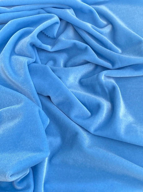 Baby Blue Stretch Velvet