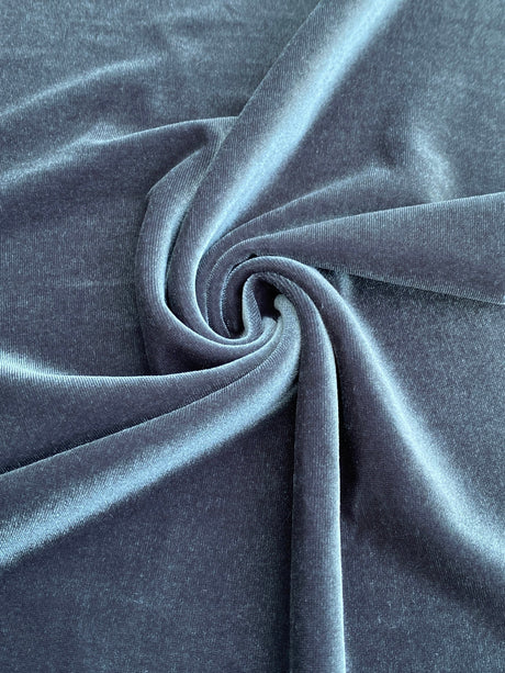 Stretch Velvet Charcoal