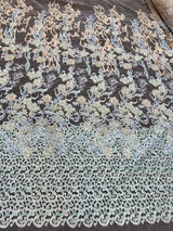 Pearl Beaded Floral Embroidery Lace