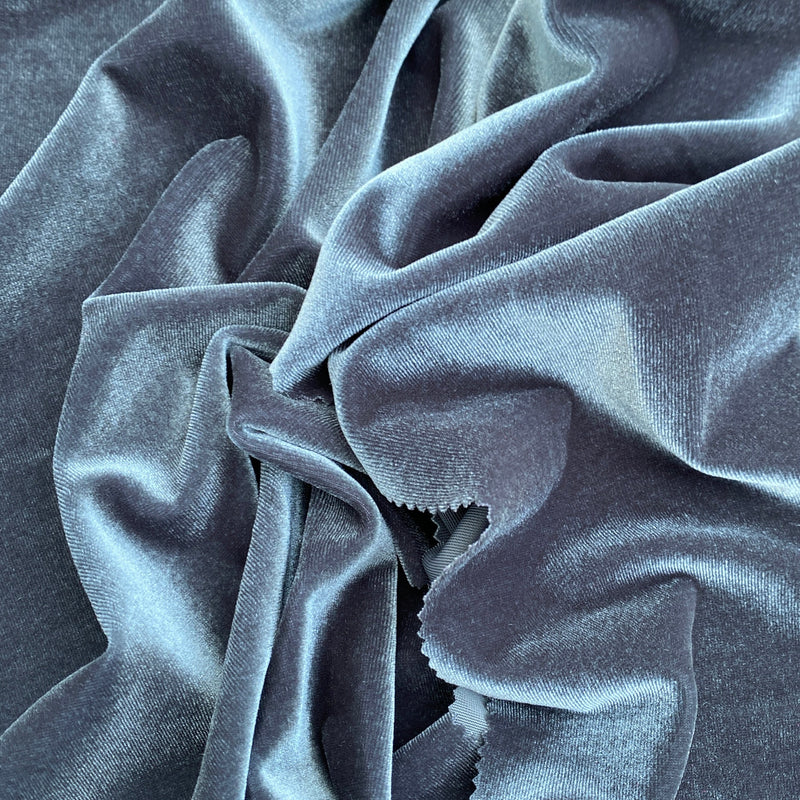 Stretch Velvet Charcoal