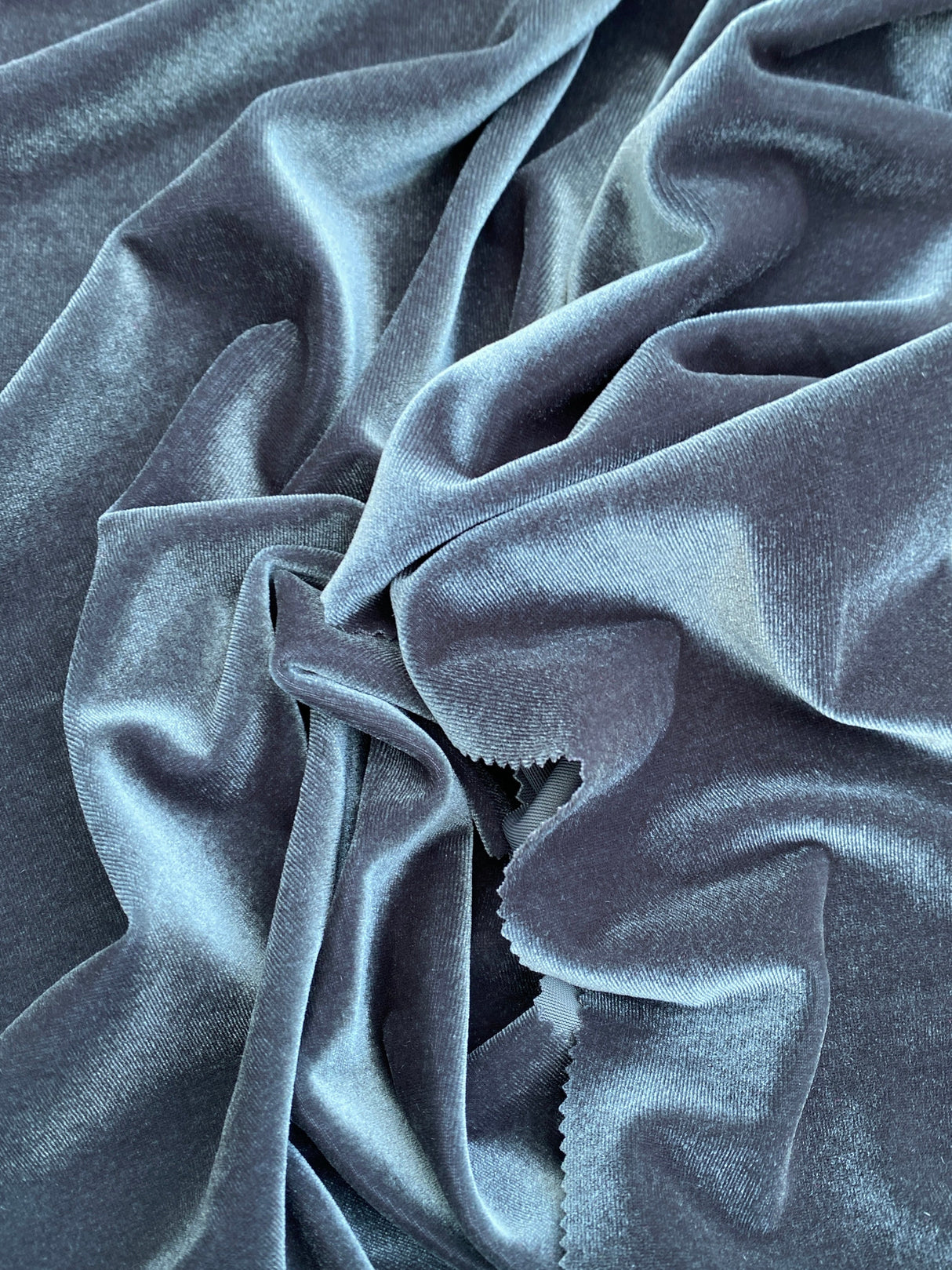 Stretch Velvet Charcoal