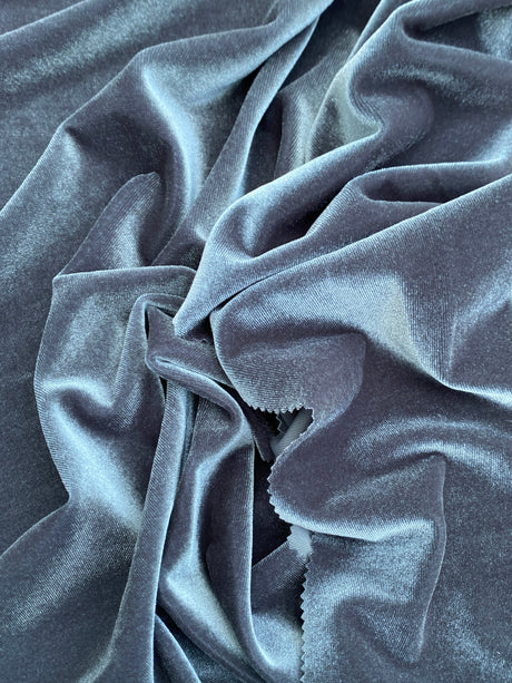 Stretch Velvet Charcoal