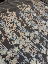 Pearl Beaded Floral Embroidery Lace