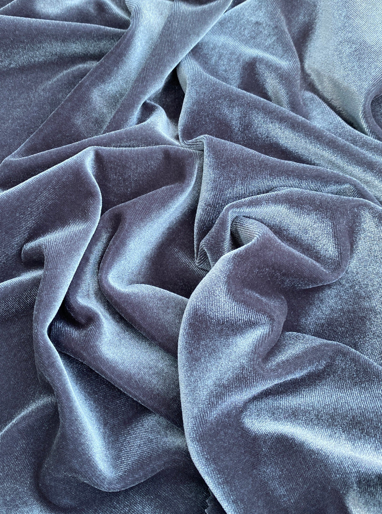 Stretch Velvet Charcoal