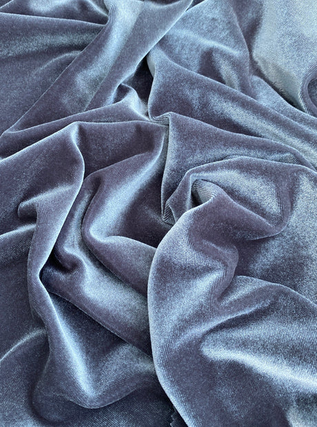 Stretch Velvet Charcoal