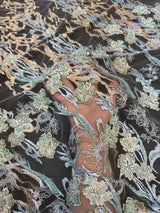 Pearl Beaded Floral Embroidery Lace