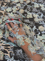 Pearl Beaded Floral Embroidery Lace