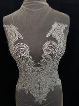 Silver Rhinestone Bodice Applique