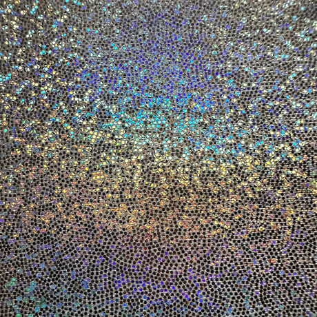 Polyester Spandex 4-Way Stretch Foggy Foil Fabric White Hologram 60"