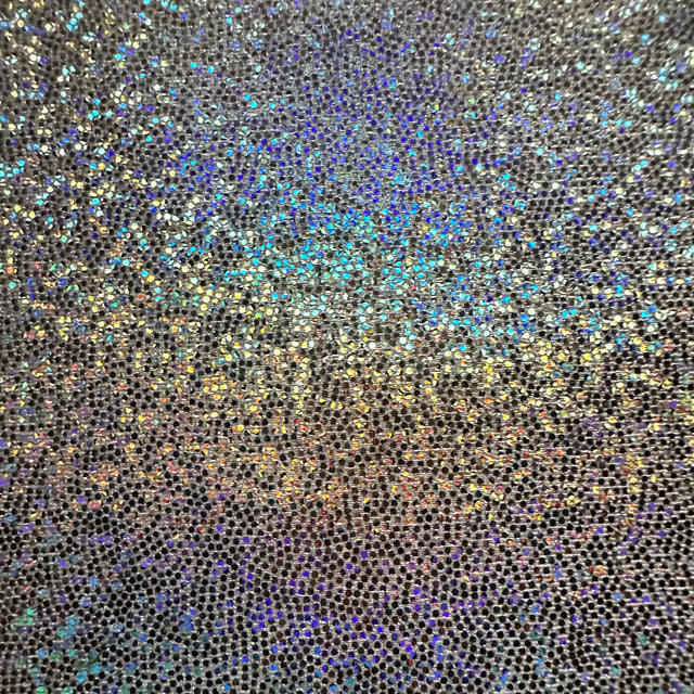 Polyester Spandex 4-Way Stretch Foggy Foil Fabric White Hologram 60"