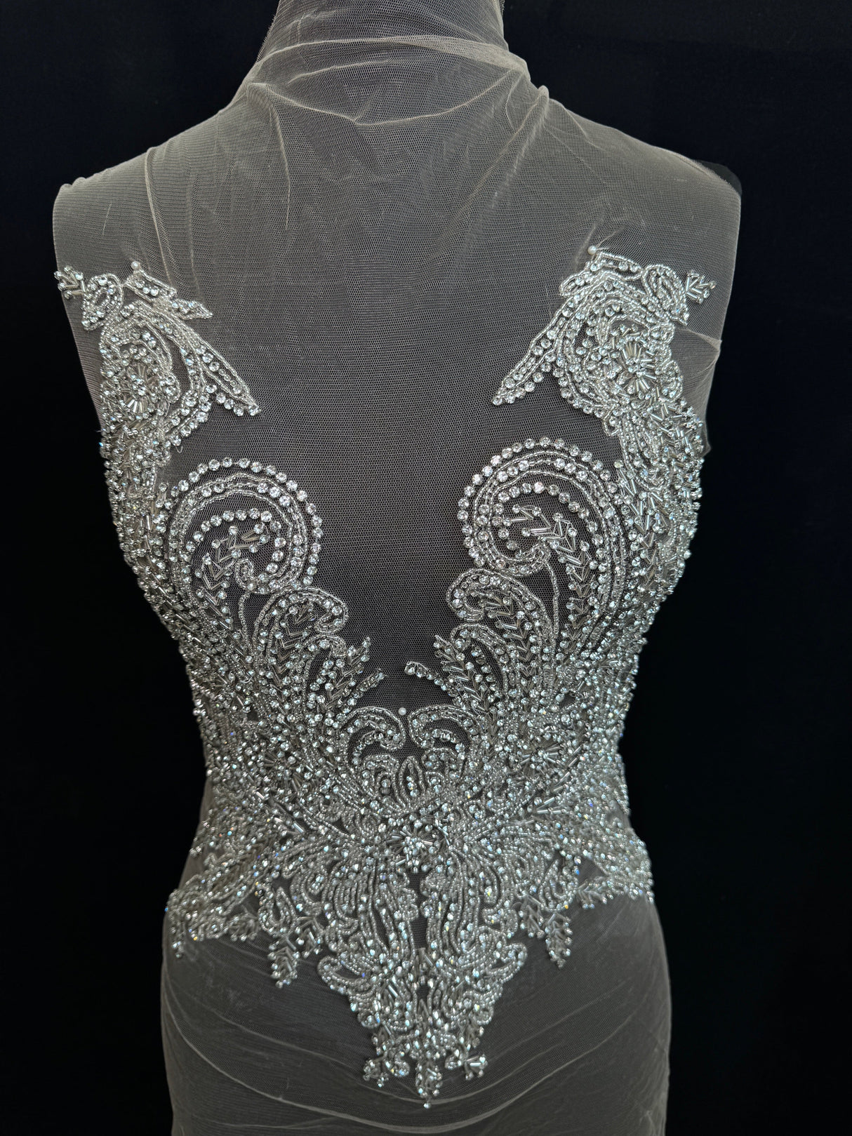 Silver Rhinestone Bodice Applique