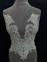 Silver Rhinestone Bodice Applique