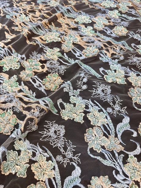 Pearl Beaded Floral Embroidery Lace