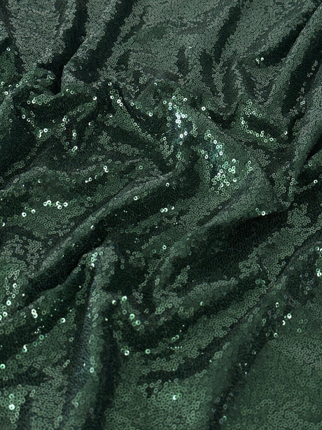Stretch Sequin on Mesh Hunter Green