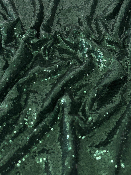 Stretch Sequin on Mesh Hunter Green