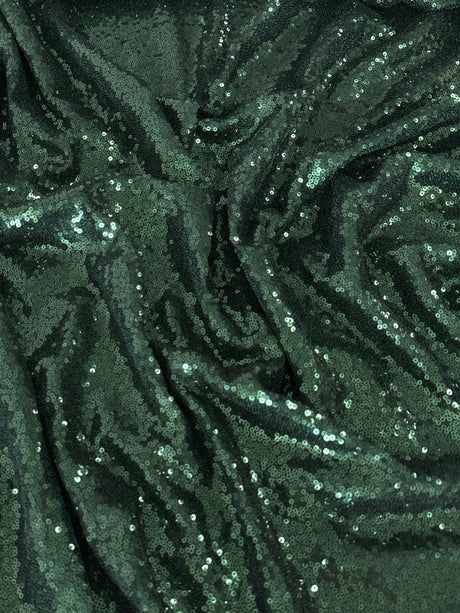 Stretch Sequin on Mesh Hunter Green
