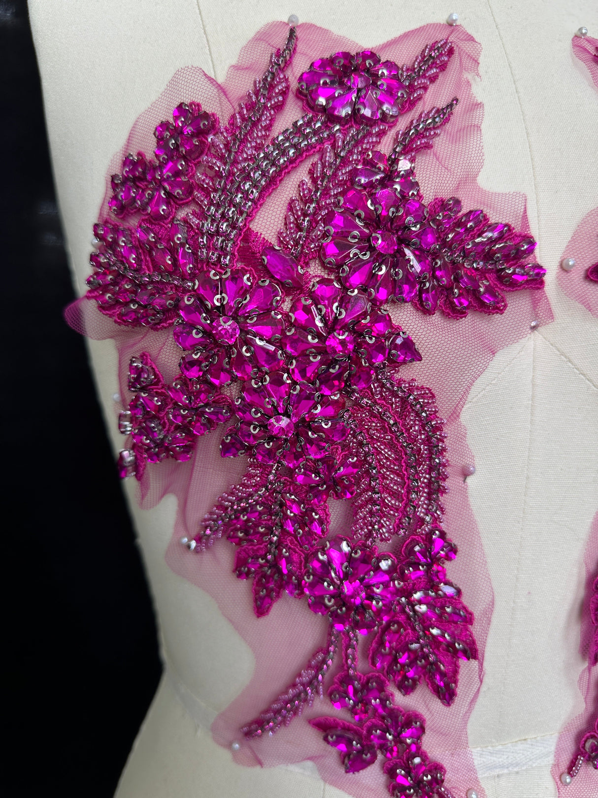 Magenta Rhinestone Applique