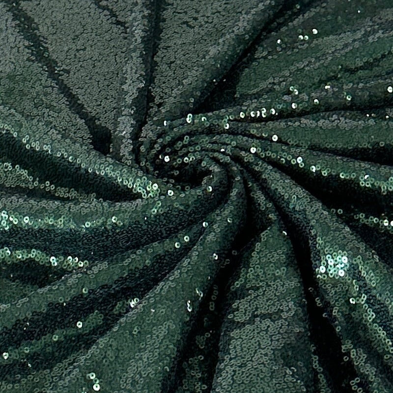 Stretch Sequin on Mesh Hunter Green