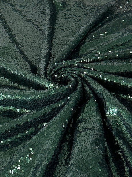 Stretch Sequin on Mesh Hunter Green